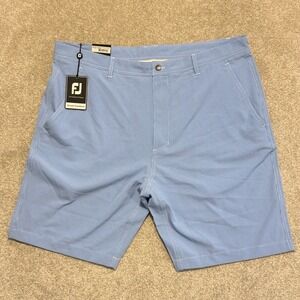 FootJoy FJ Short Men 40 Blue Houndstooth Golf Stretch Waistband Lightweight 10"